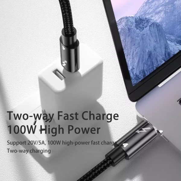 Thunderbolt 4 Cable - 40Gbps, 100W PD, 8K Support - Premium Braided cable - 1m long - Image 4