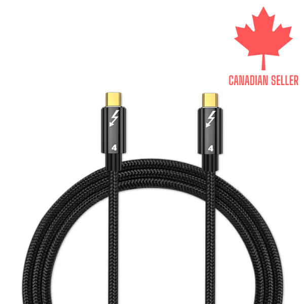 Thunderbolt 4 Cable - 40Gbps, 100W PD, 8K Support - Premium Braided cable - 1m long